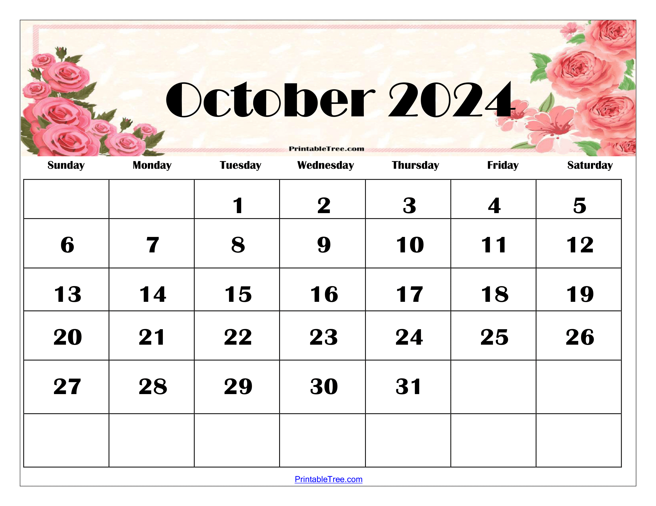 Printable Cute October 2024 Calendar Candi Corissa - Free Printable 2024 October Calendar