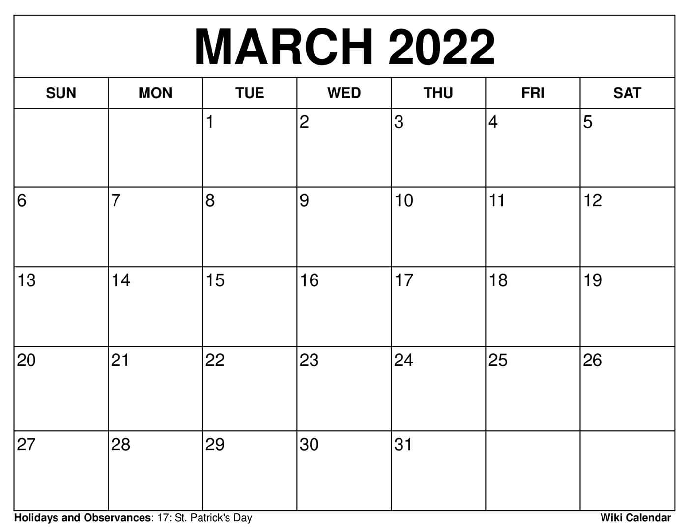 Printable March 2024 Calendar Templates With Holidays in Free Printable Blank Calendar For 2024