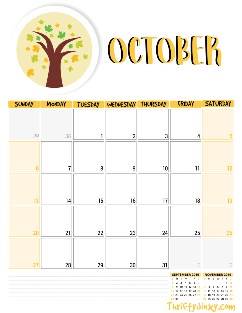 Printable Monthly Calendar October Printable World Holiday - Free Printable 2024 October Calender
