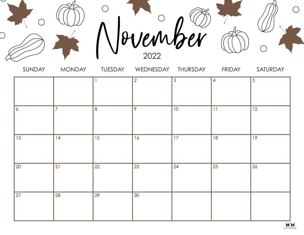 Printable November 2024 Calendar-Style 15 with regard to Free Printable Blank Calendar November 2024 Bullet Journal