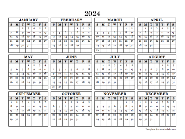 Printable Pdf Calendar 2024 Landscape Danya Ellette - Free Printable 2024 Monthly Calendar Landscape