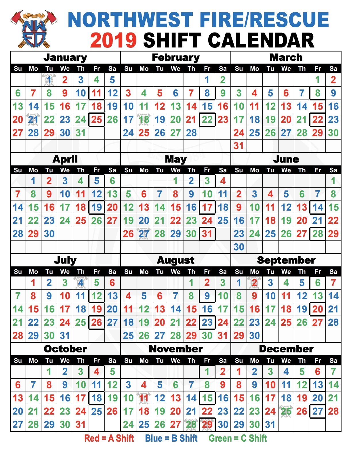 Printable Shift Calendars For Firefighters Example Calendar Printable - Free Printable 2024-2025 Day Firefighter Shift Calendar