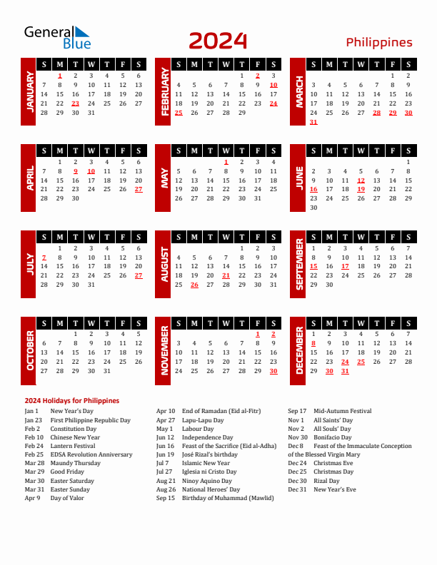 Public Holidays 2024 Philippines Delia Fanchon - Free Printable 2024 Monthly Calendar With Holidays Philippines