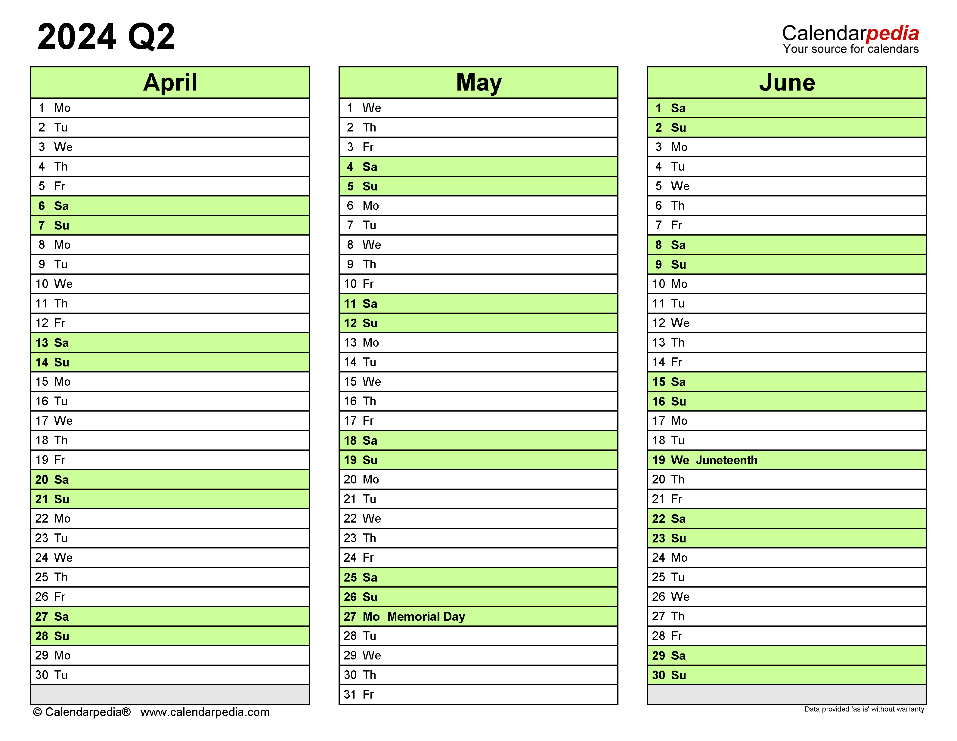 Quarterly Calendars 2024 Free Printable PDF Templates - Free Printable 2024 Quarterly Calendar