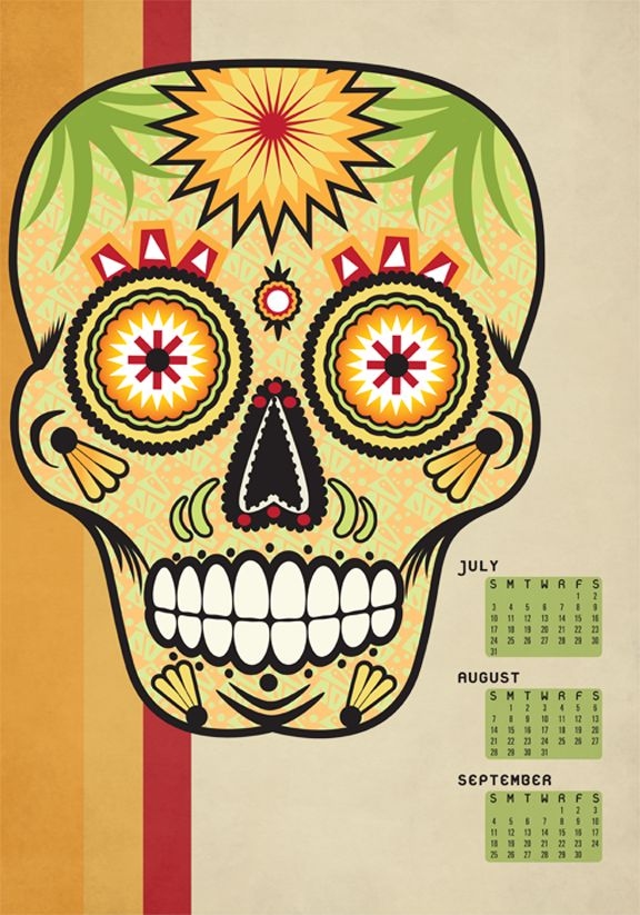 Seasonal Sugar Skull Calendar On Behance Sugar Skull Skull Seasons - Free Printable 2024 Sugar Skull Calendar