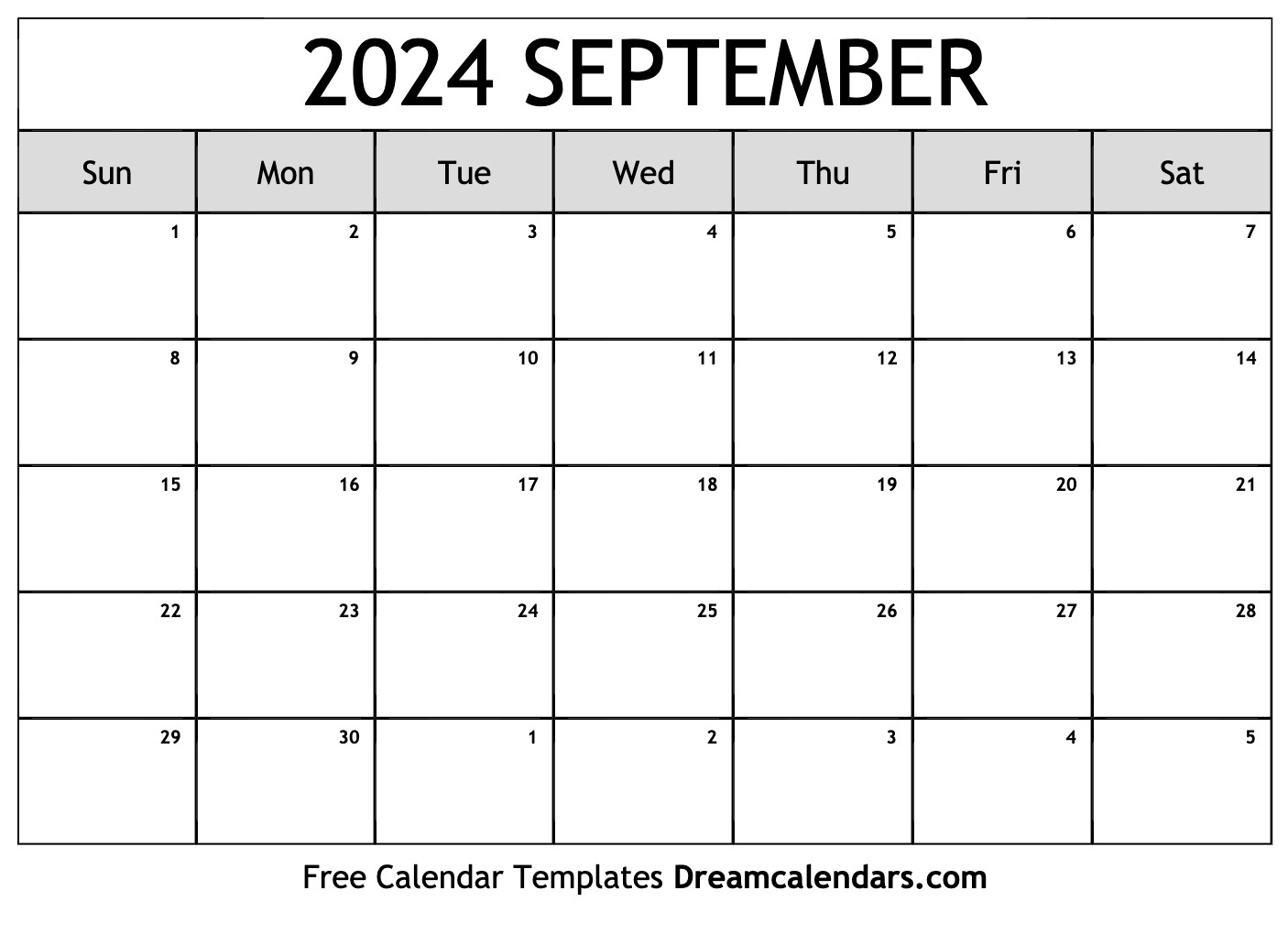 September 2024 Calendar | Free Blank Printable With Holidays in Free Printable Calendar 2024 Sept December