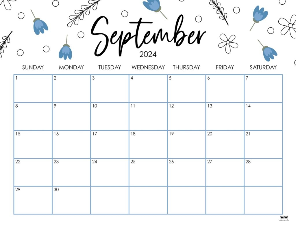 September 2024 Calendars - 50 Free Printables | Printabulls with regard to Free Printable August And September 2024 Calendar