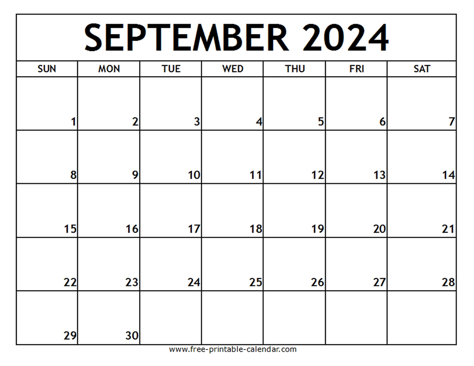 September 2024 Printable Calendar - Free-Printable-Calendar for Free Printable August September 2024 Calendar
