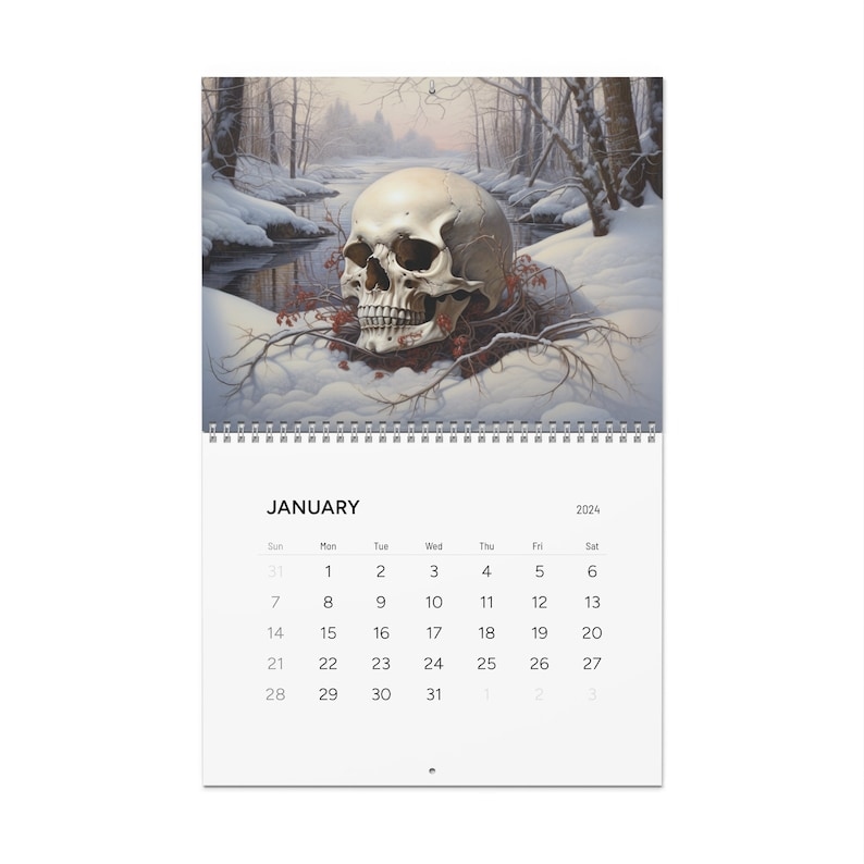 Skull Calendar 2024 Wall Calendar Skulls Gothic Cool Calendar new - Free Printable 2024 Sugar Skull Calendar