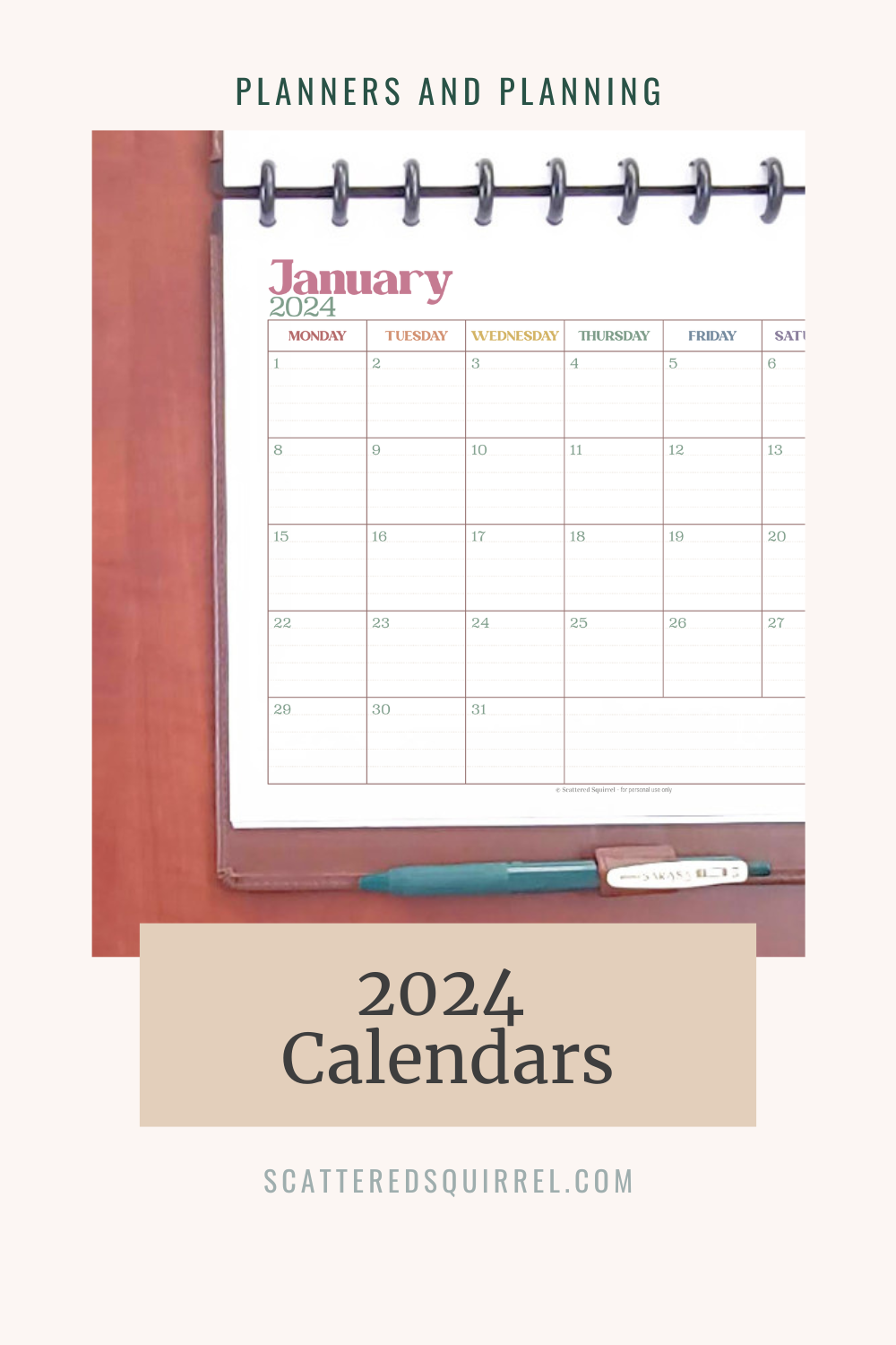 The 2024 Calendar Printables Are Here!!! - Scattered Squirrel within Free Printable Blank Monthly Summer Calendar 2024