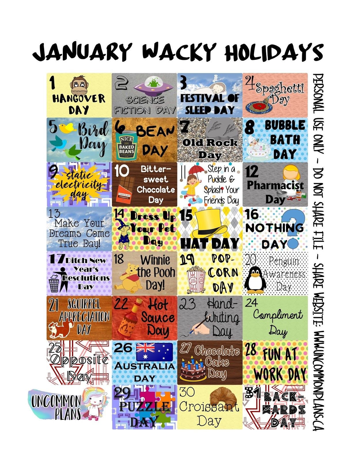 The Wacky Holidays Printables Are BACK Tell Your Friends D These Are - Free Printable 2024 Monthly Calendar With Silly Holidays