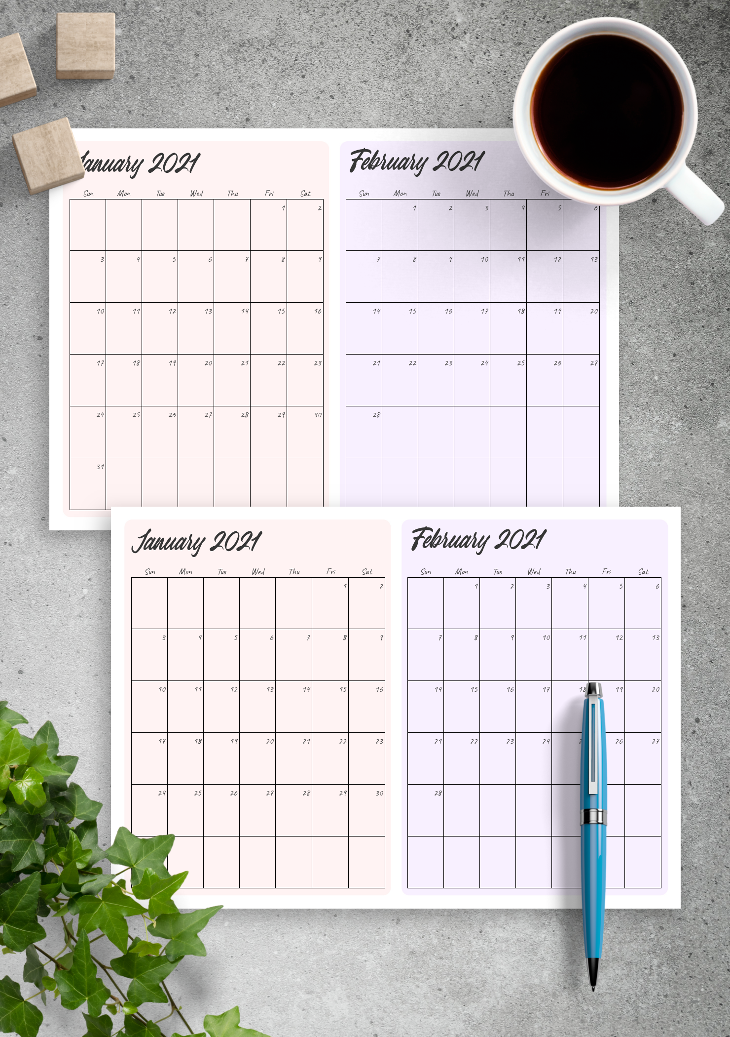 Two Month Printable Calendar - Free Printable 2024 Calendar Two Pages Per Month
