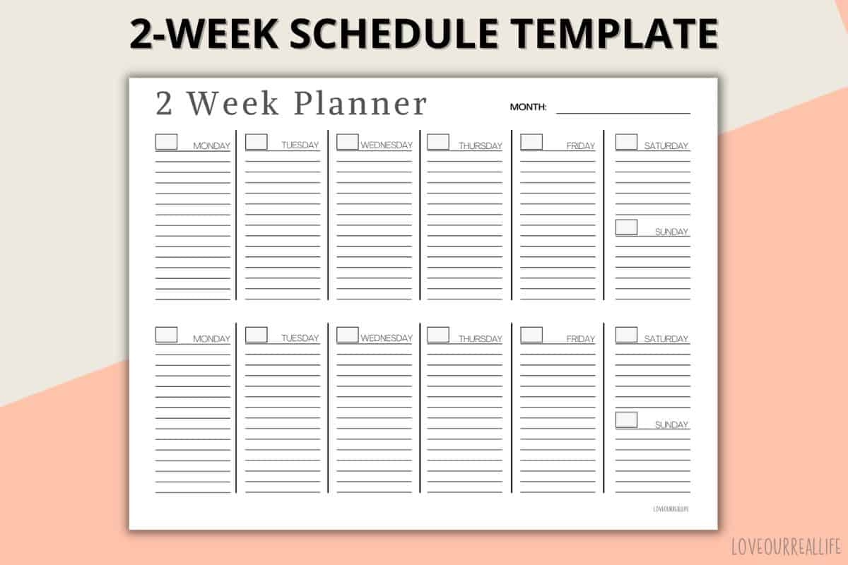 Two Week Calendar Template Free Printable Weekly Planner Love Our - Free Printable 2 Week Calendar 2024
