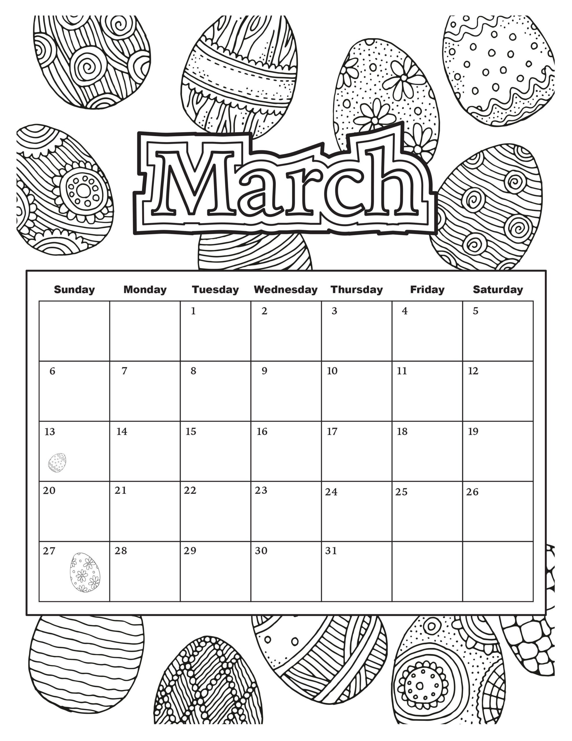  - Free Printable 2024 Coloring Calendar For Adults