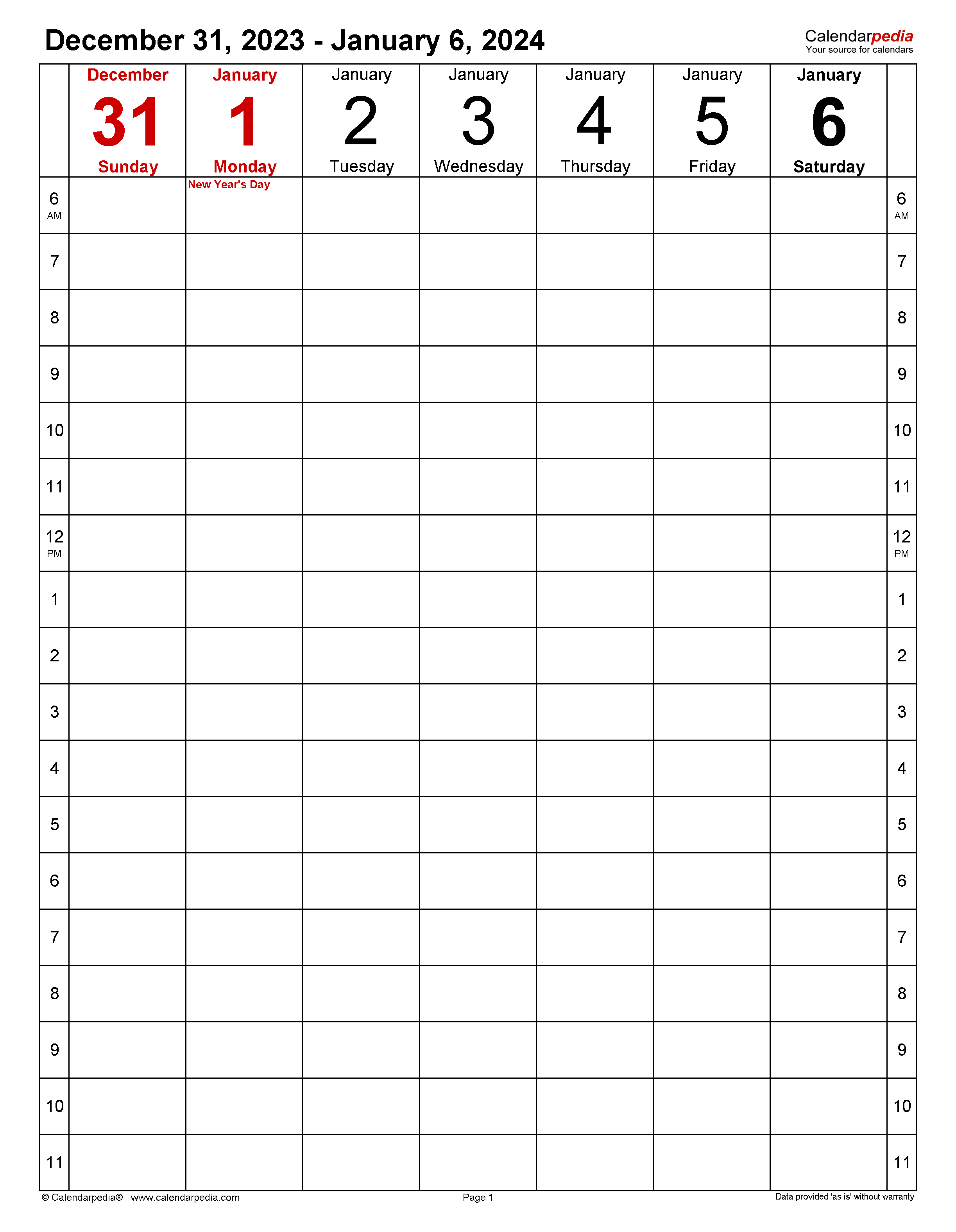 Weekly Calendars 2024 For Pdf - 12 Free Printable Templates with Free Printable Calendar 2024 With Time Slots