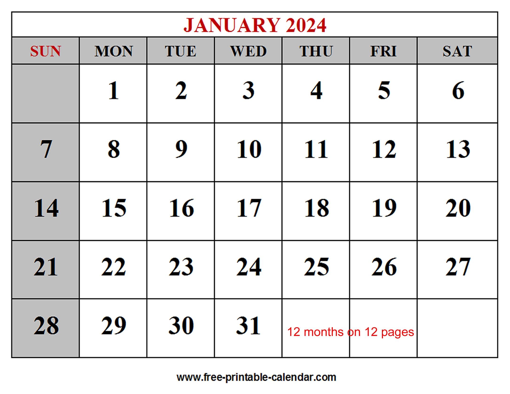 Year 2024 Calendar Templates - Free-Printable-Calendar within Free Printable Calendar 2024 20
