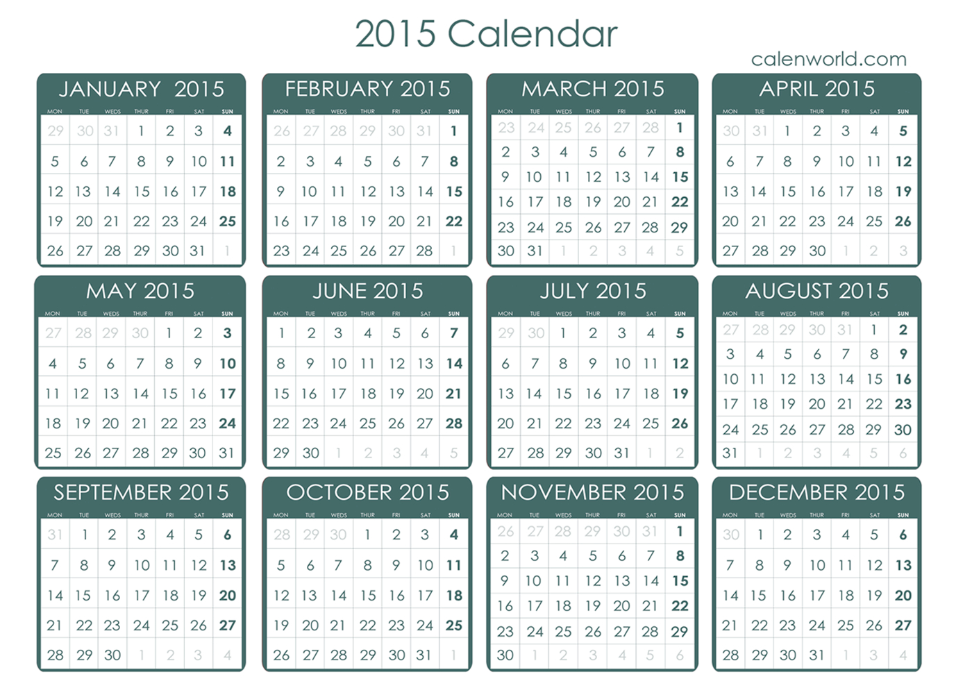 2015 Calendar | Free Printable 2015 Calendar | Free Calendar intended for July 23 2024 in Ethiopian Calendar