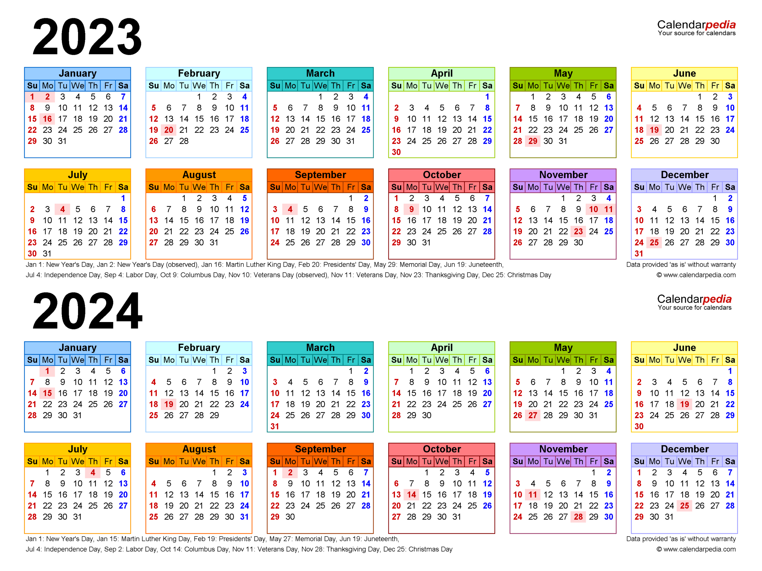 2023-2024 Two Year Calendar - Free Printable Pdf Templates in Free Printable Calendar 2024/23