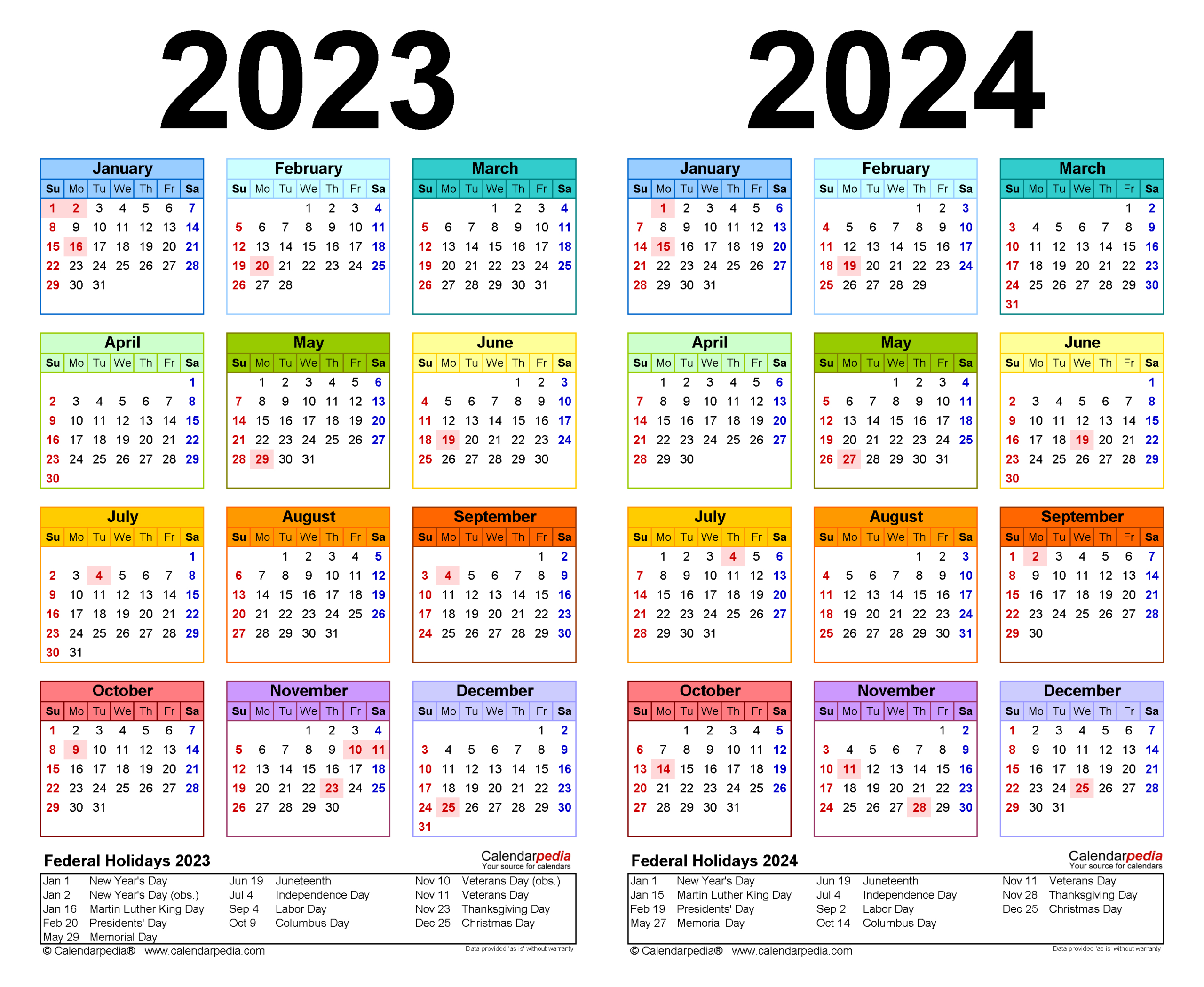 2023-2024 Two Year Calendar - Free Printable Pdf Templates within Free Printable Calendar 2024/23