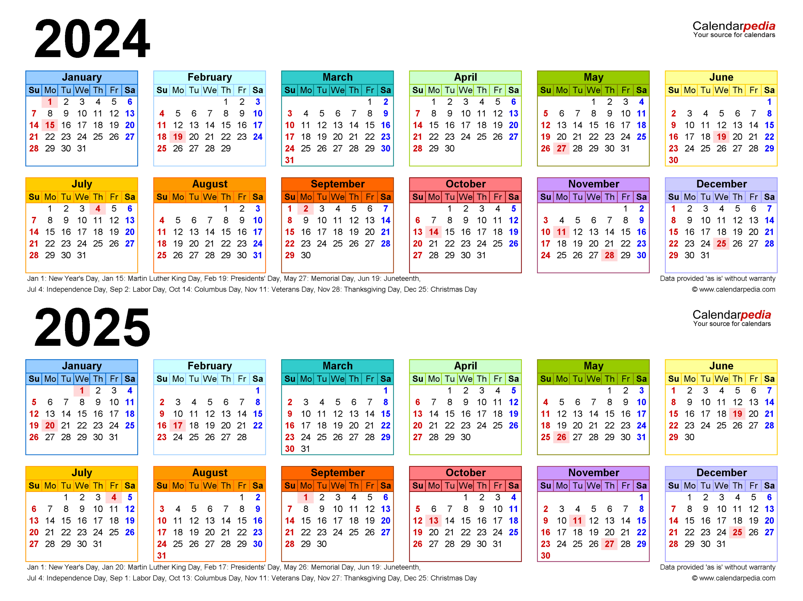 2024-2025 Two Year Calendar - Free Printable Pdf Templates for Free Printable Blank Calendar 2024-2025