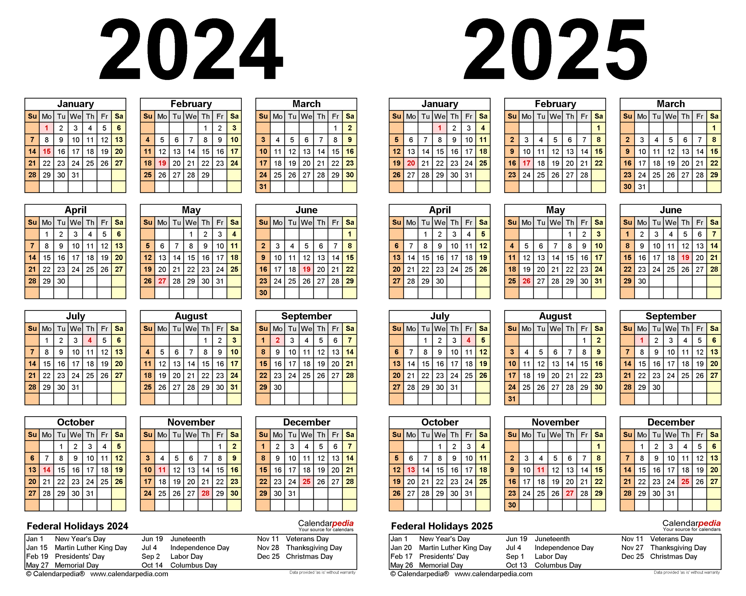 2024-2025 Two Year Calendar - Free Printable Pdf Templates inside Free Printable Calendar 2024-2025 Months
