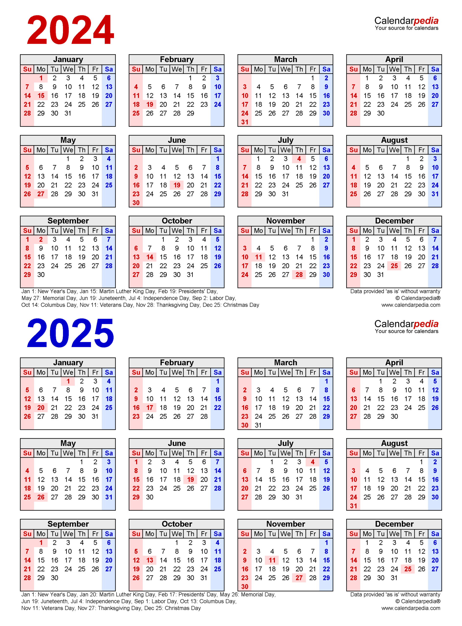 2024-2025 Two Year Calendar - Free Printable Pdf Templates with Free Printable Calendar 2024-2025 Months