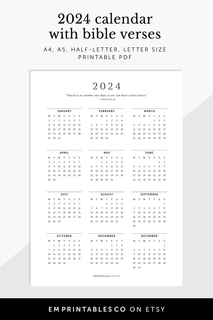 2024 Calendar With Bible Verses 2024 Christian Calendar 2024 inside Free Printable Bible Verse Calendar 2024