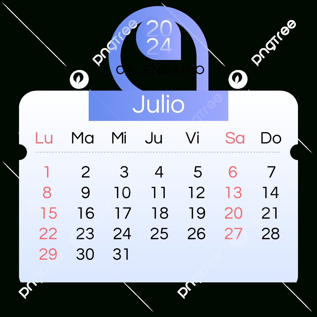 2024 Spanish Calendar Blue Gradient July, Two Thousand And Twenty intended for Spanish Calendar For July 2024