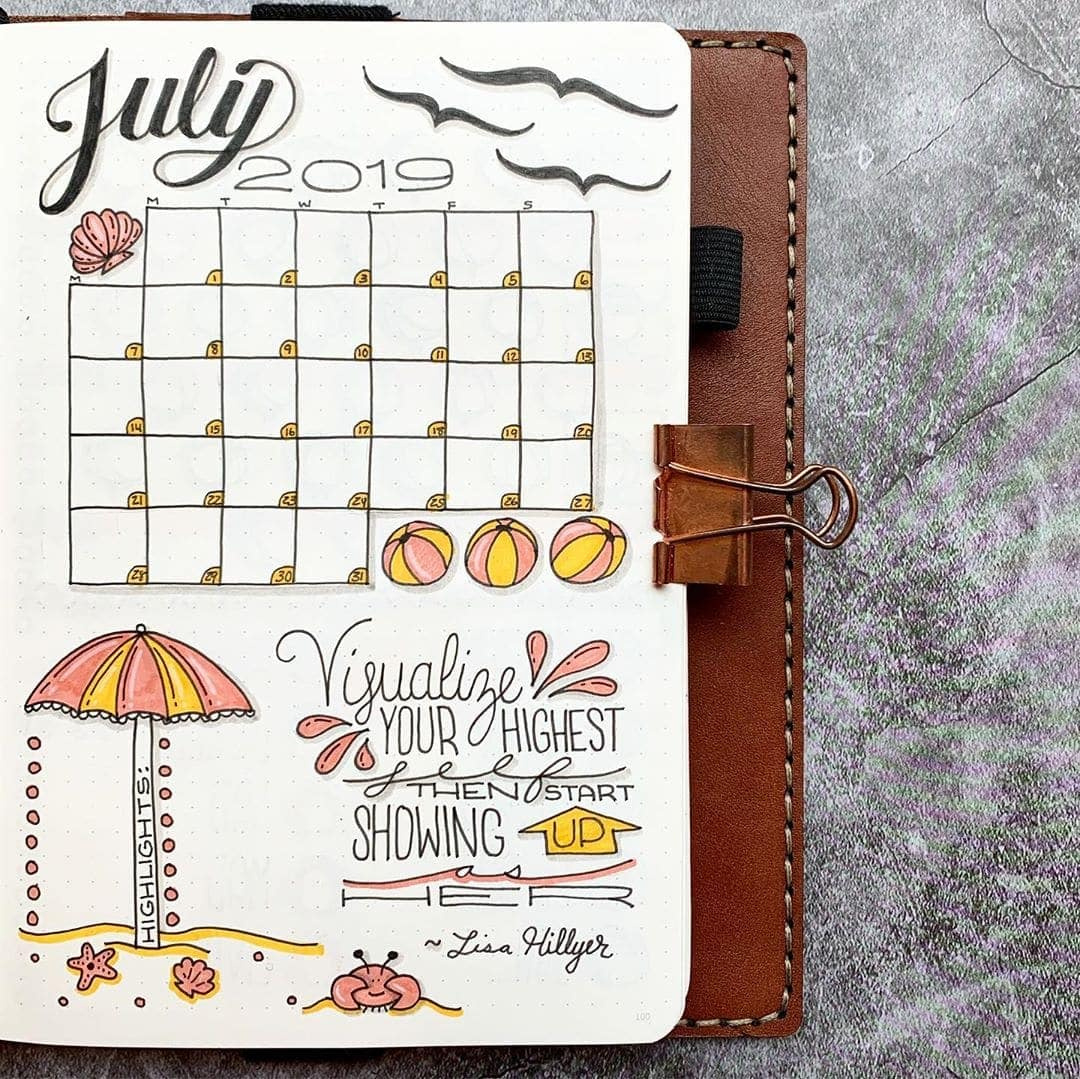 30+ July Bullet Journals - Enjoy The Summer Weather with regard to July Bullet Journal Calendar 2024