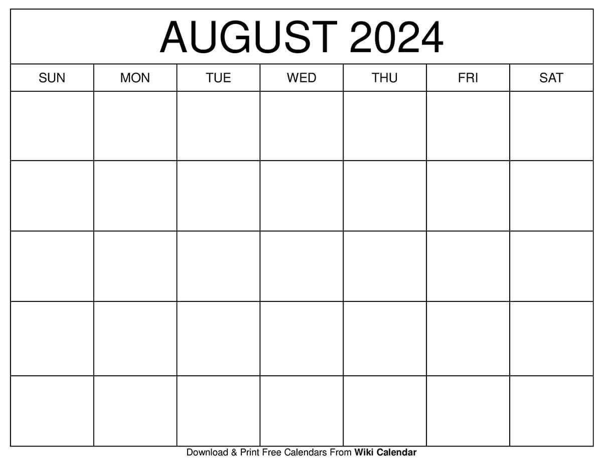 Blank August 2024 Calendar - Wiki Calendarwiki Calendar - Issuu regarding Blank July August Calendar 2024
