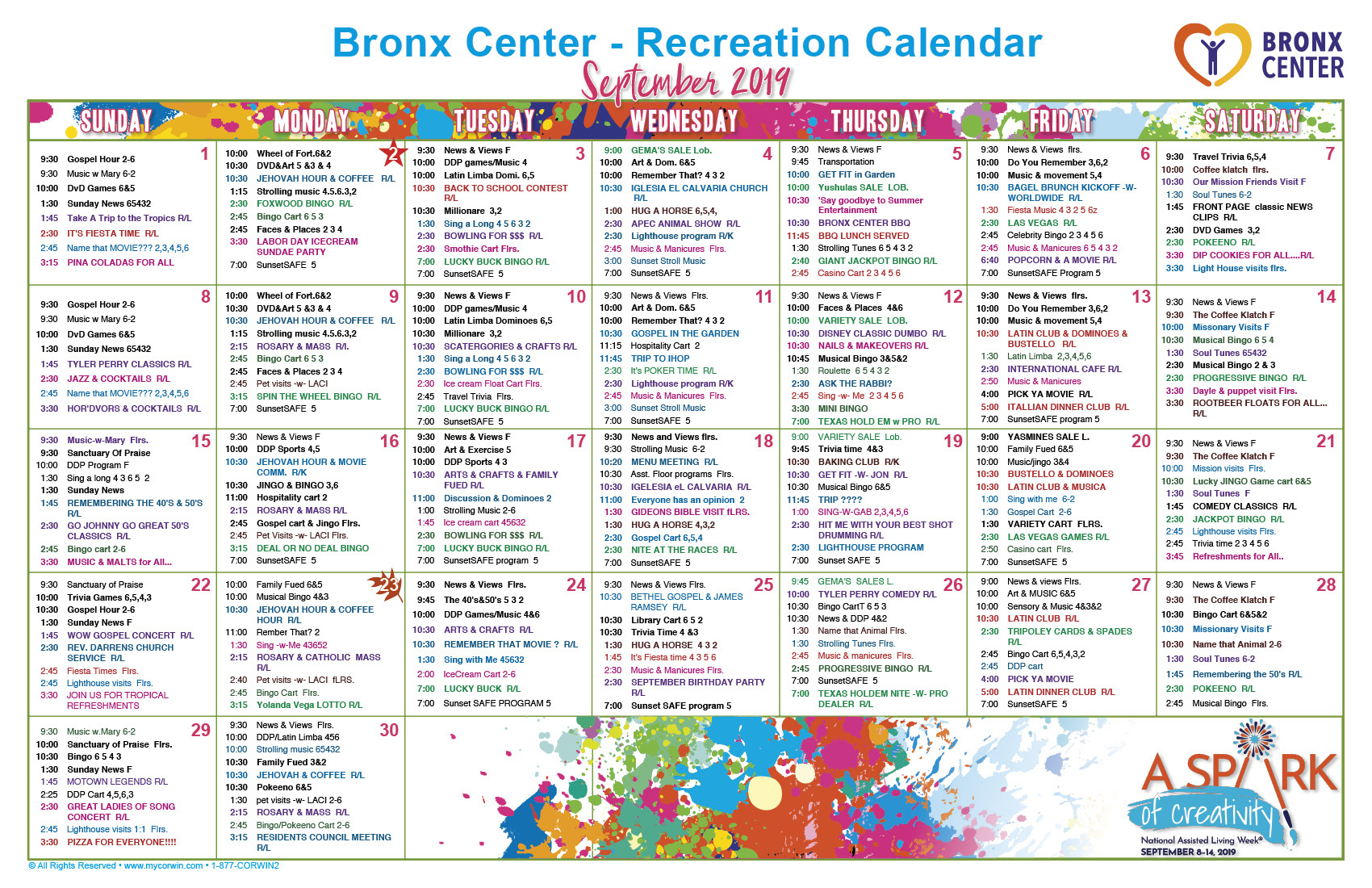 Bronx Center – Centers Health Care Nursing And for Foxwoods July Bingo Calendar 2024