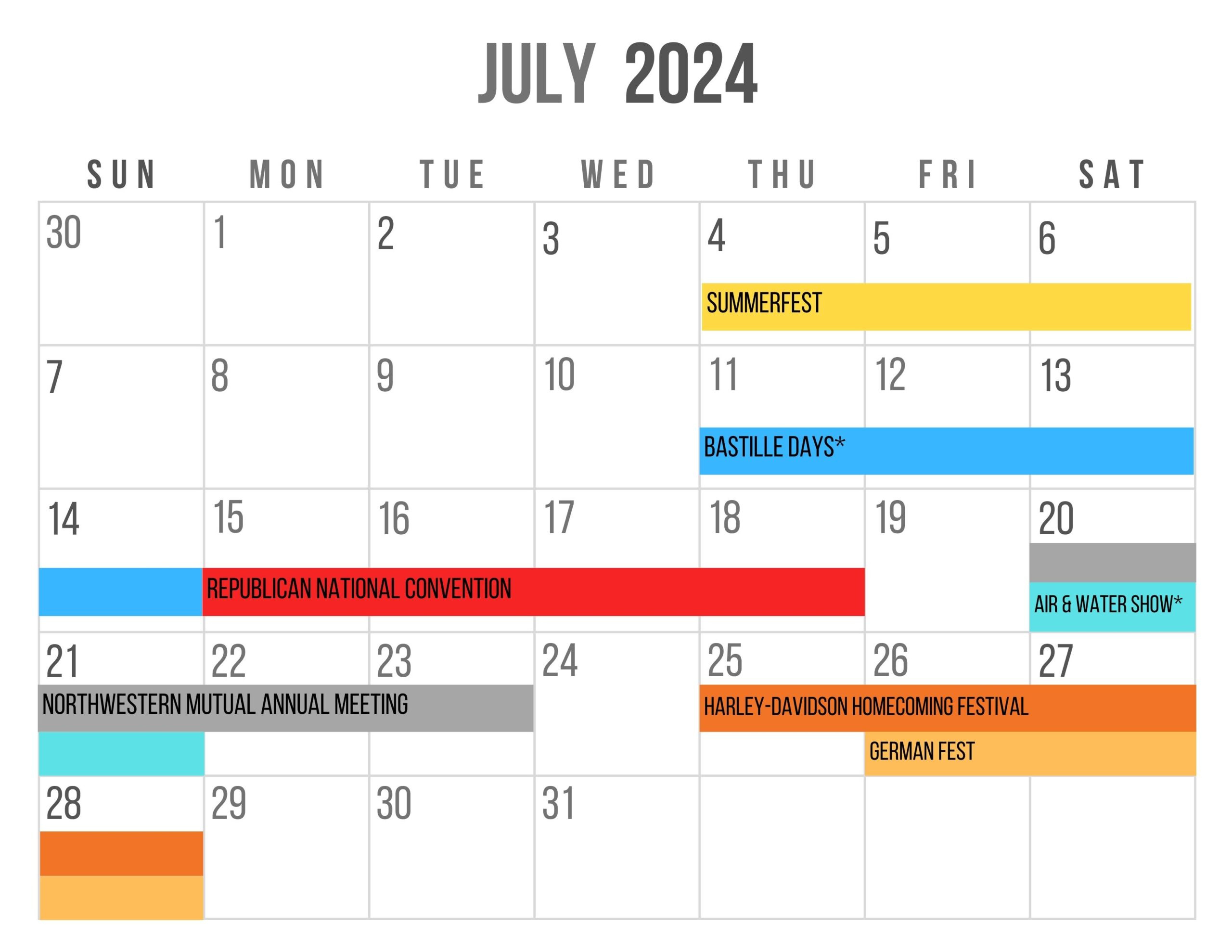 Crazy Busy Summer Planned For Milwaukee In 2024 with Milwaukee Calendar of Events July 2024