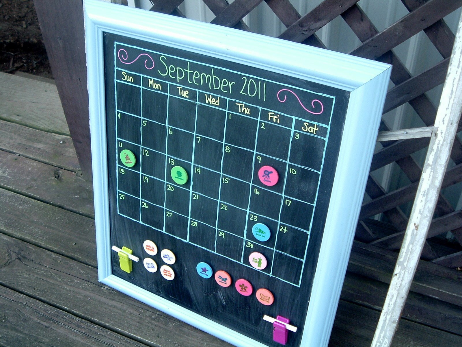 Diy Magnetic Chalkboard Calendar | The Country Chic Cottage regarding July Chalkboard Calendar Ideas 2024