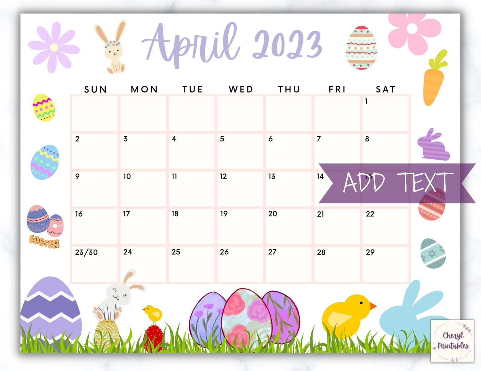 Editable April 2024 Calendar, Printable Calendar 2024, Beautiful for Free Printable April 2024 Calendar For Kids