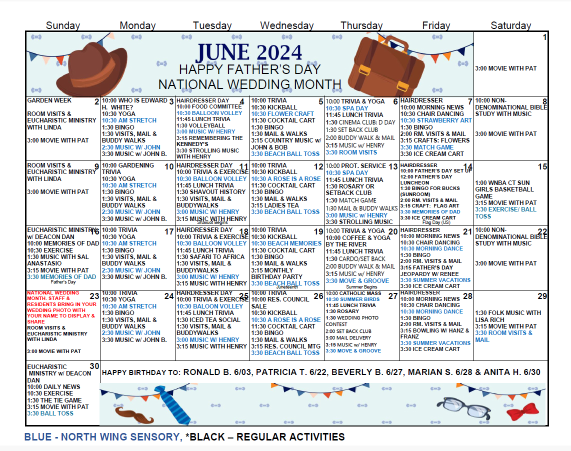 Events | Chestelm Health &amp;amp; Rehabilitation Center | Moodus, Ct in July Nursing Home Activity Calendar 2024