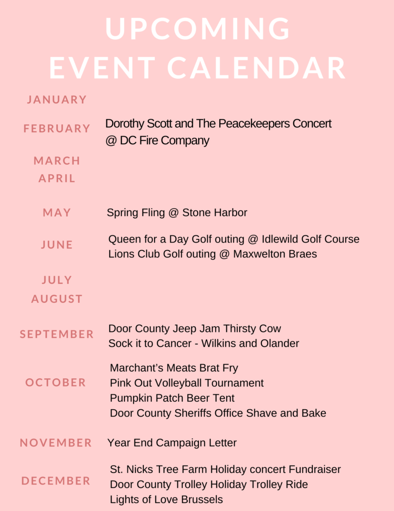 Events - Door Cancer Inc. intended for Door County Calendar of Events July 2024