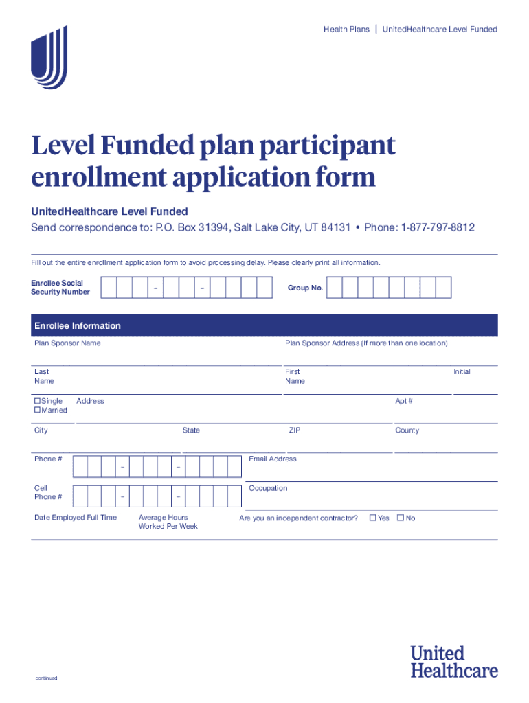Fillable Online Unitedhealthcare Level Funded Plan Participant in Free Printable Calendar 2024 Winmix