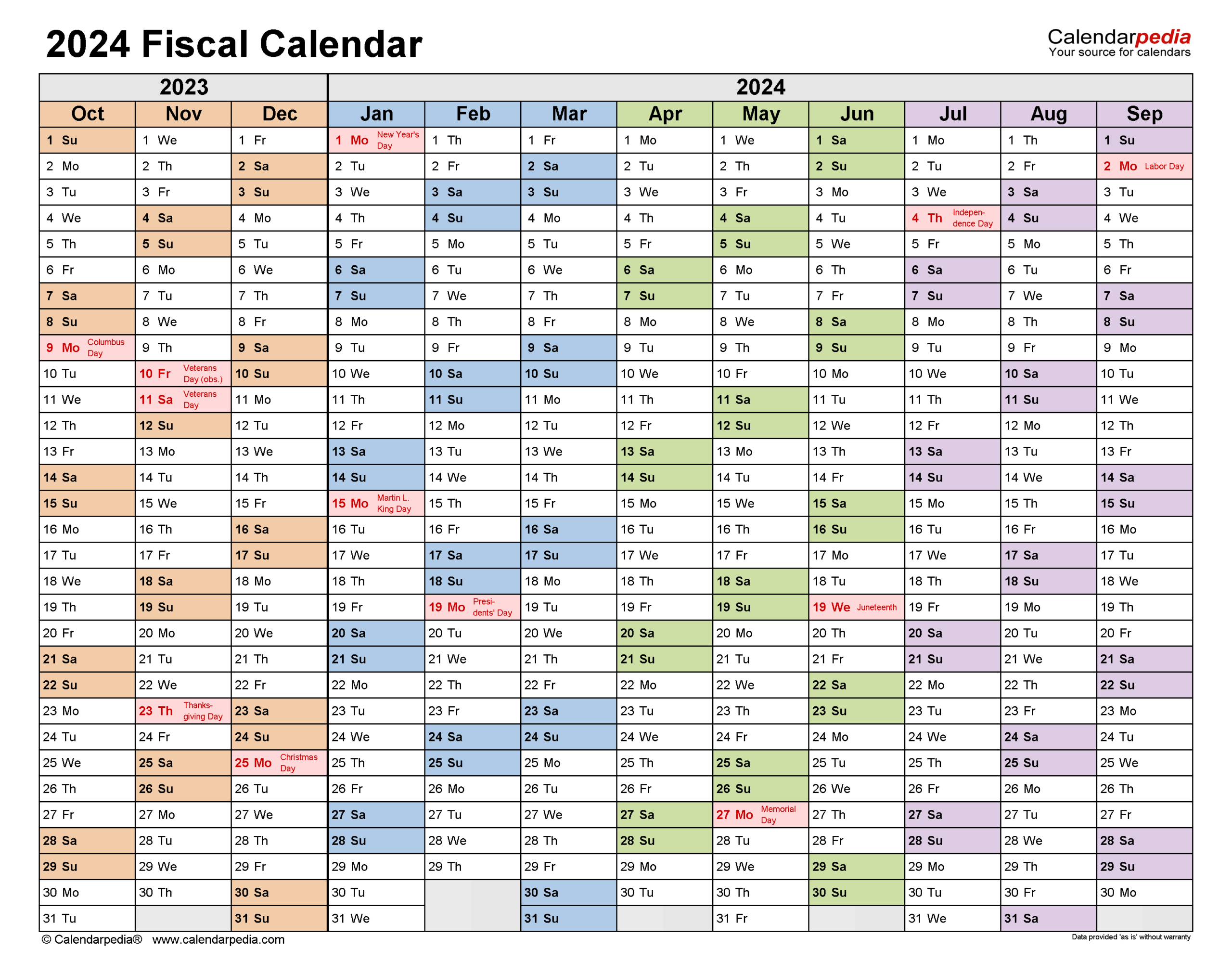 Fiscal Calendars 2024 - Free Printable Pdf Templates pertaining to Fiscal Year Calendar Starting in July 2024