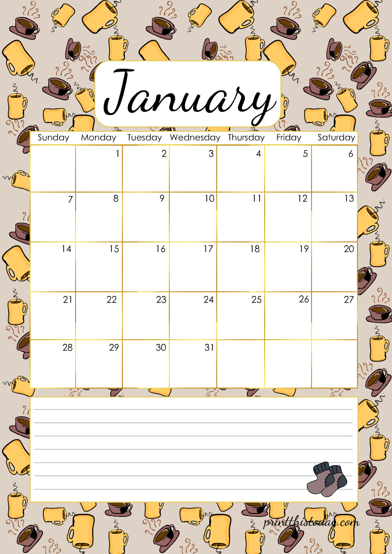 Free Printable Cute 2024 Monthly Calendar in Free Printable Calendar 2024 Add Clipart