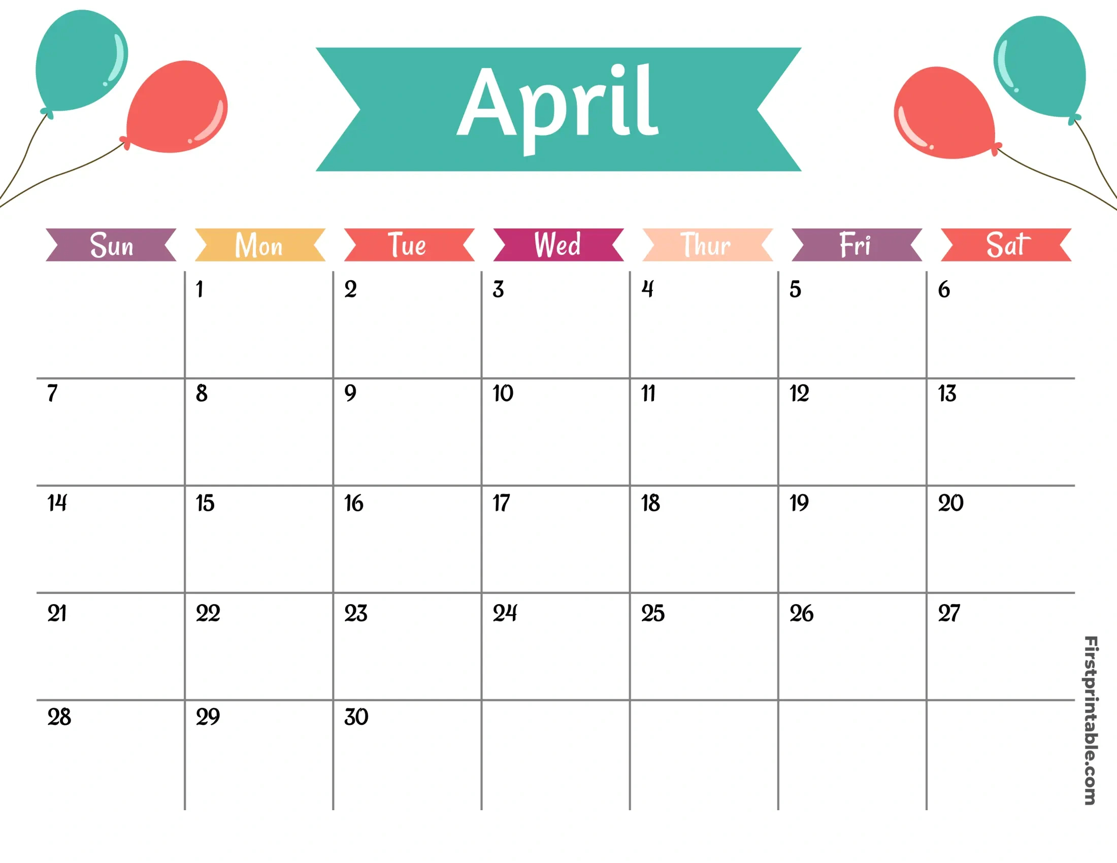 Free Printable &amp;amp; Fillable April Calendar 2024 for Free Printable April 2024 Calendar For Kids