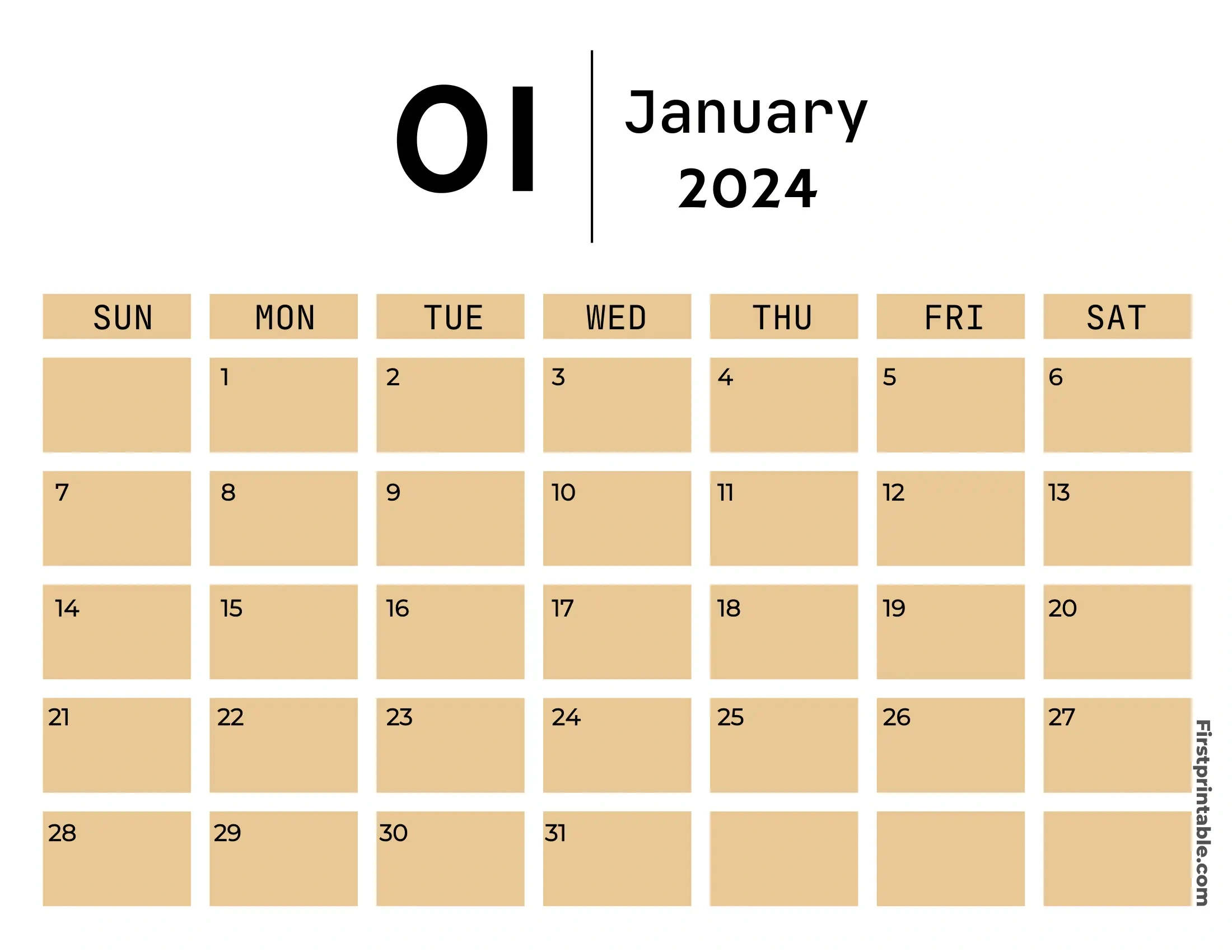Free Printable &amp;amp; Fillable January Calendar 2024 regarding Free Printable And Fillable Calendar 2024