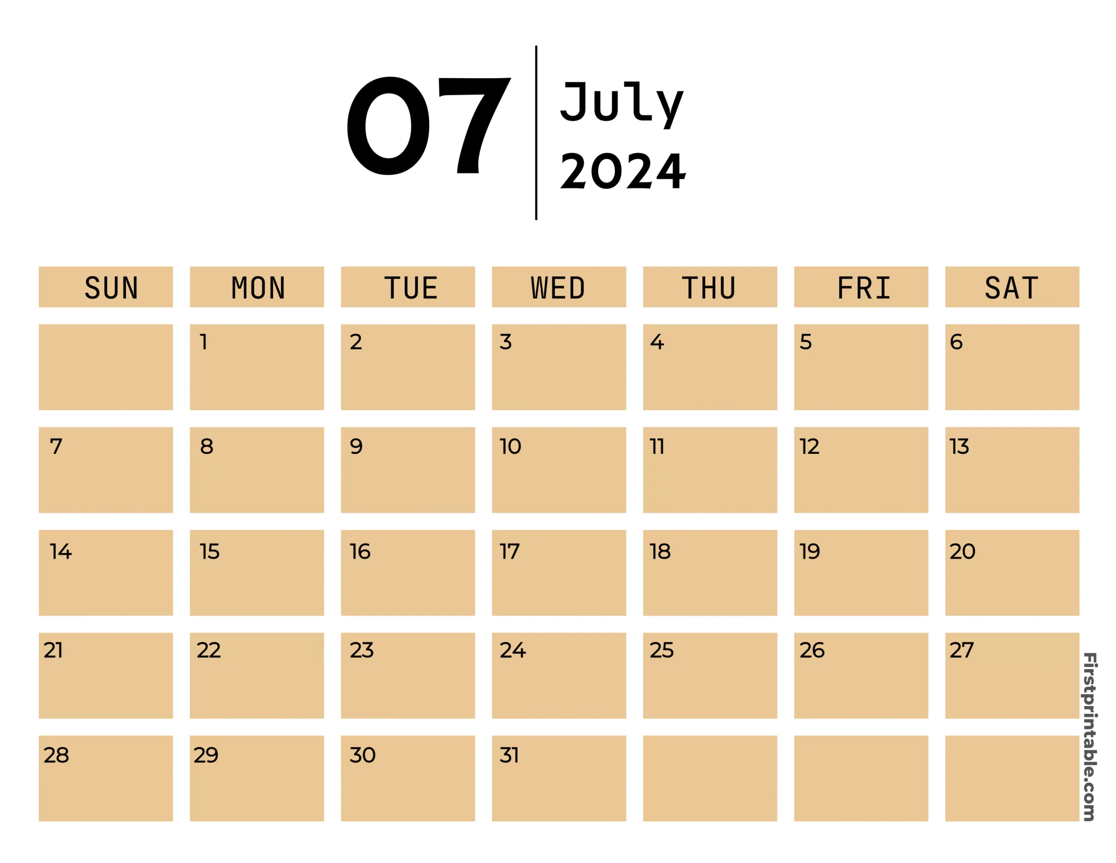 Free Printable &amp;amp; Fillable July Calendar 2024 with regard to July 2024 Calendar Fillable