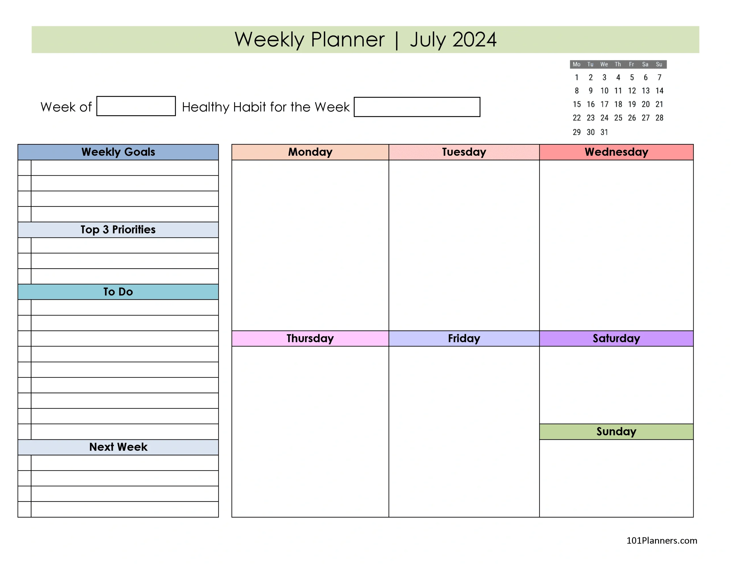 Free Printable July 2024 Calendar | Customize Online regarding Weekly July 2024 Calendar