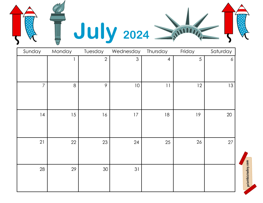 Free Printable July 2024 Calendar Pages And Templates throughout July Daily Calendar 2024