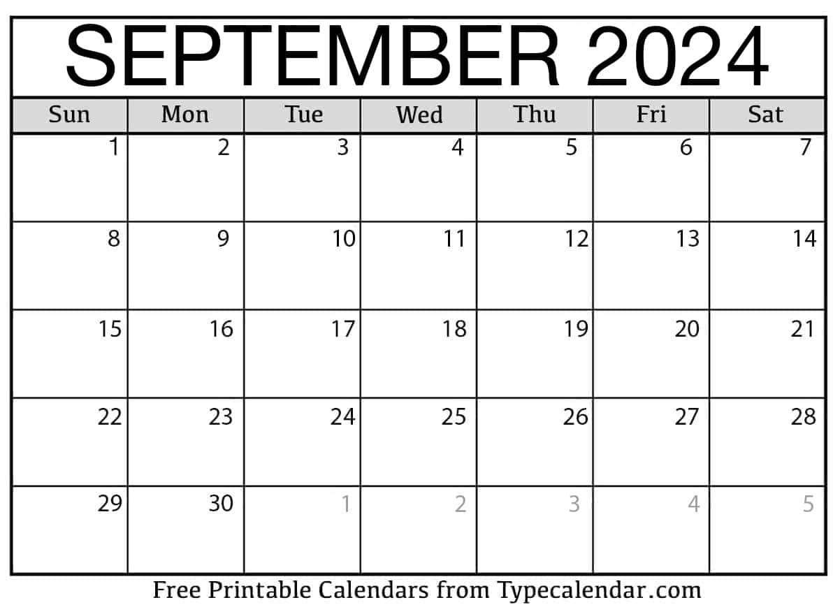 Free Printable September 2024 Calendars - Download with Free Printable Blank September 2024 Calendar