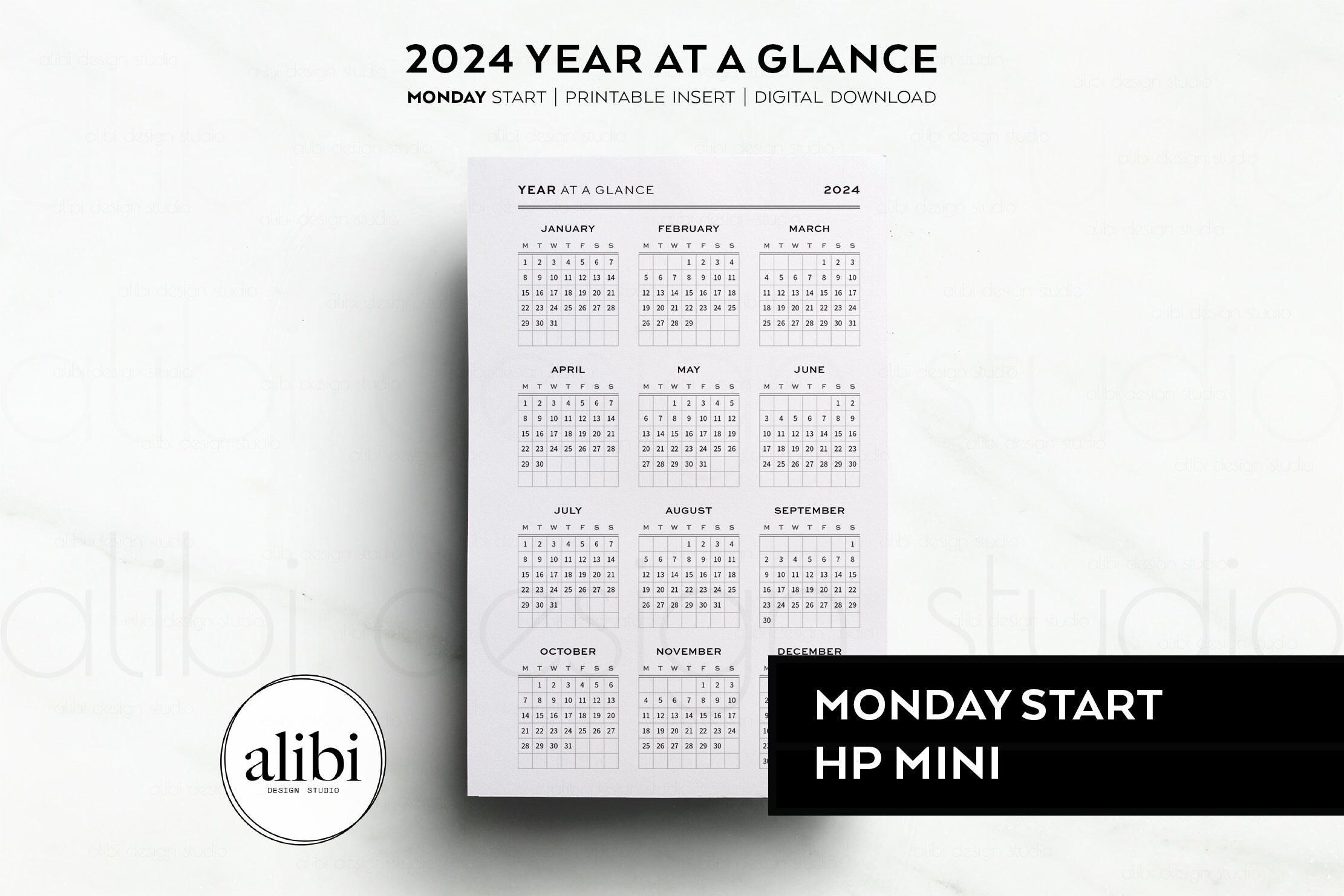 Hp Mini 2024 Year At A Glance Dashboard 2024 Calendar Mini Happy with regard to Free Printable Calendar 2024 4 X 6.75 Planner