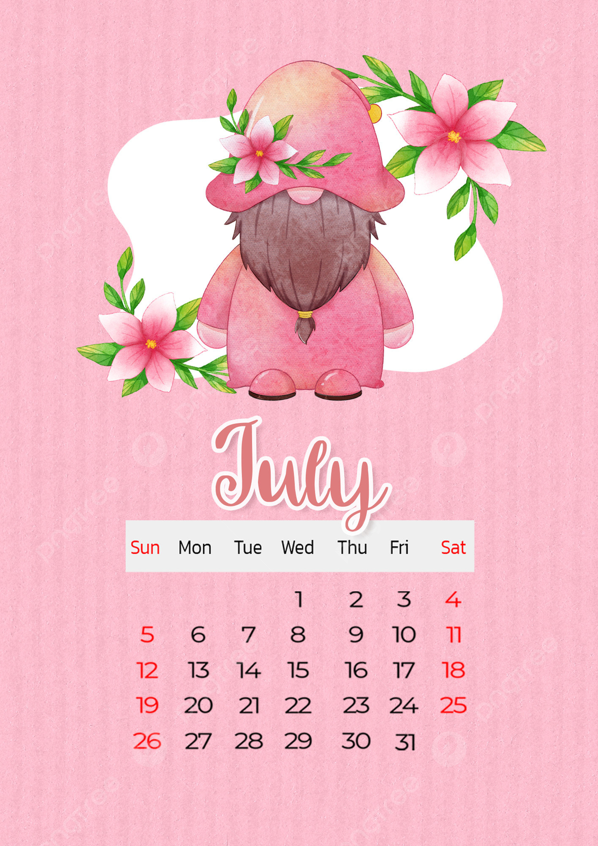 July 2024 Calendar In Multicolored Cartoon Style Template Download with July Calendar 2024 Design