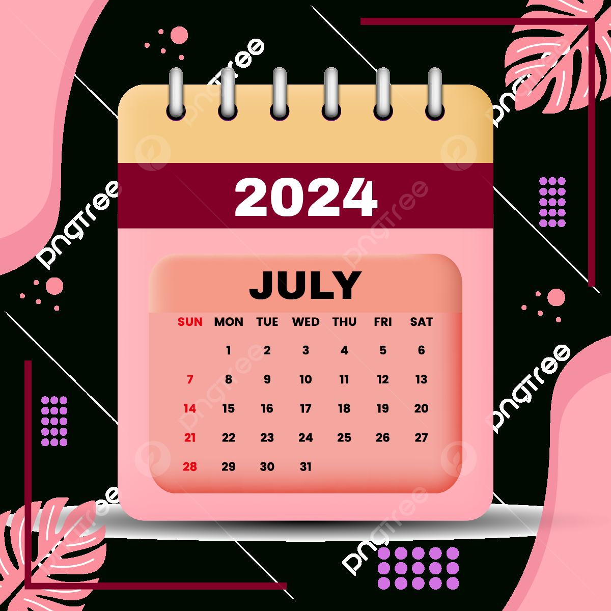 July 2024 Calendar Png, Vector, Psd, And Clipart With Transparent intended for July 2024 Calendar Clipart