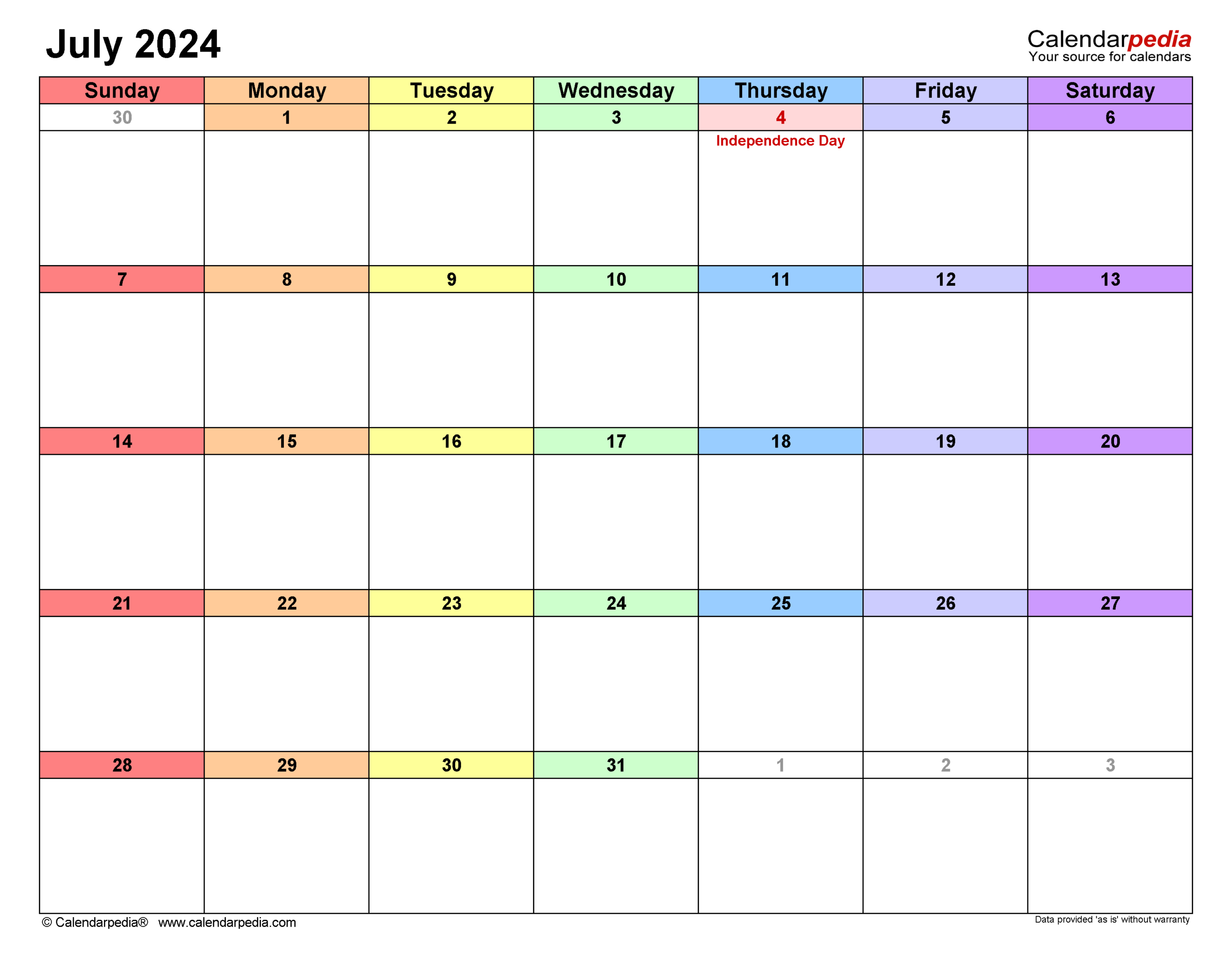 July 2024 Calendar | Templates For Word, Excel And Pdf with July 2024 Calendar Fillable