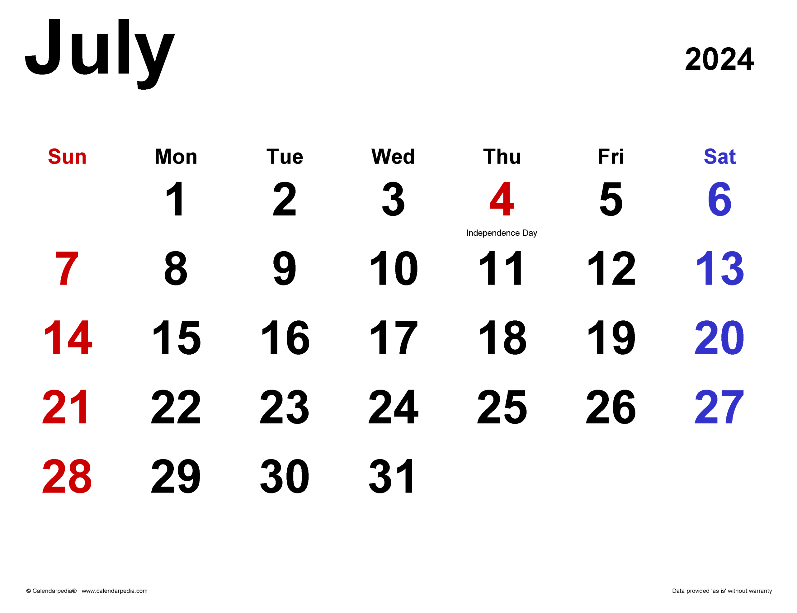 July 2024 Calendar | Templates For Word, Excel And Pdf with regard to Word Calendar Template July 2024